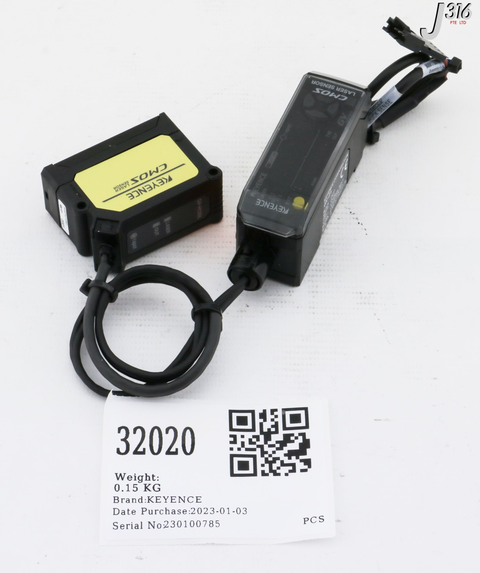 32020 KEYENCE CMOS LASER SENSOR W/ SENSOR HEAD GV-H130L GV-21